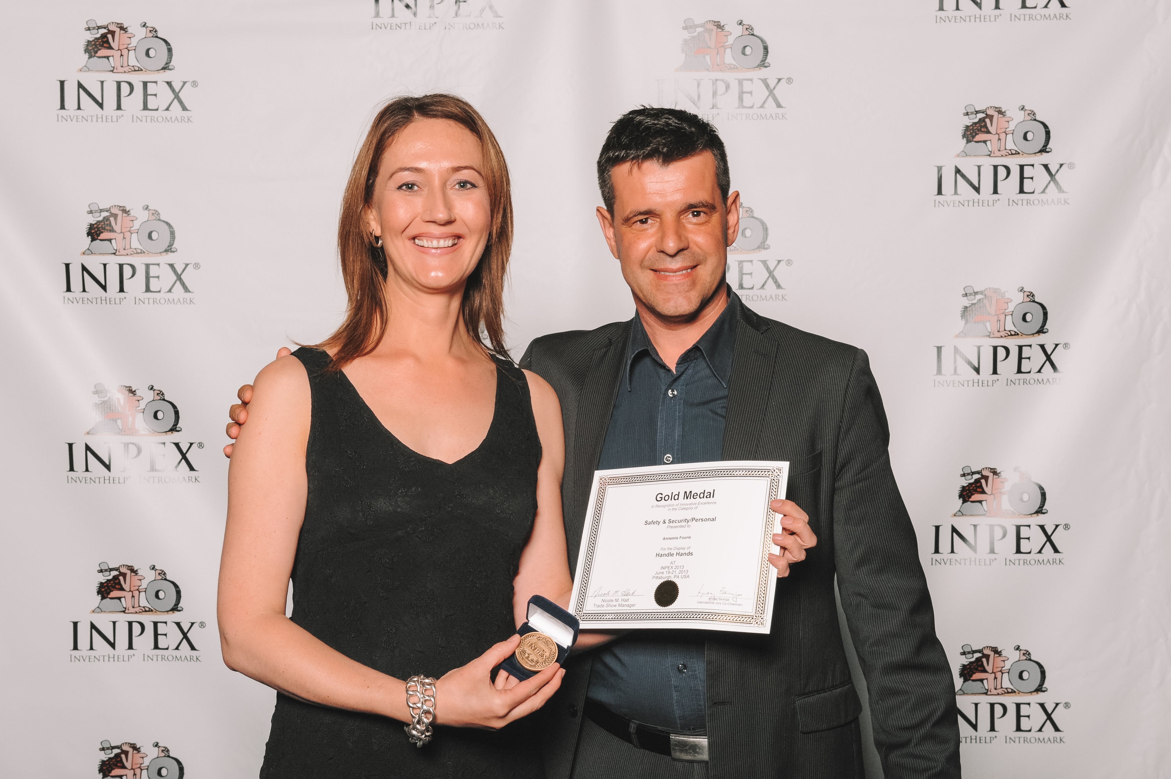 Annemie Fourie accepting her Inpex award for Safety and Security