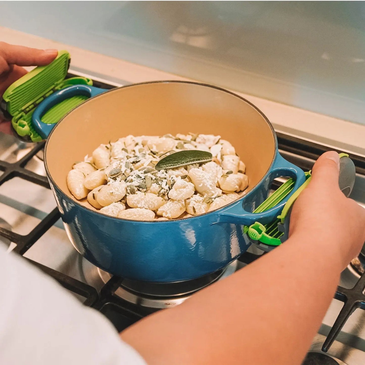 Heat-Resistant Grip for Pots & Pans – PebbleGrip (Green, Set of 2)