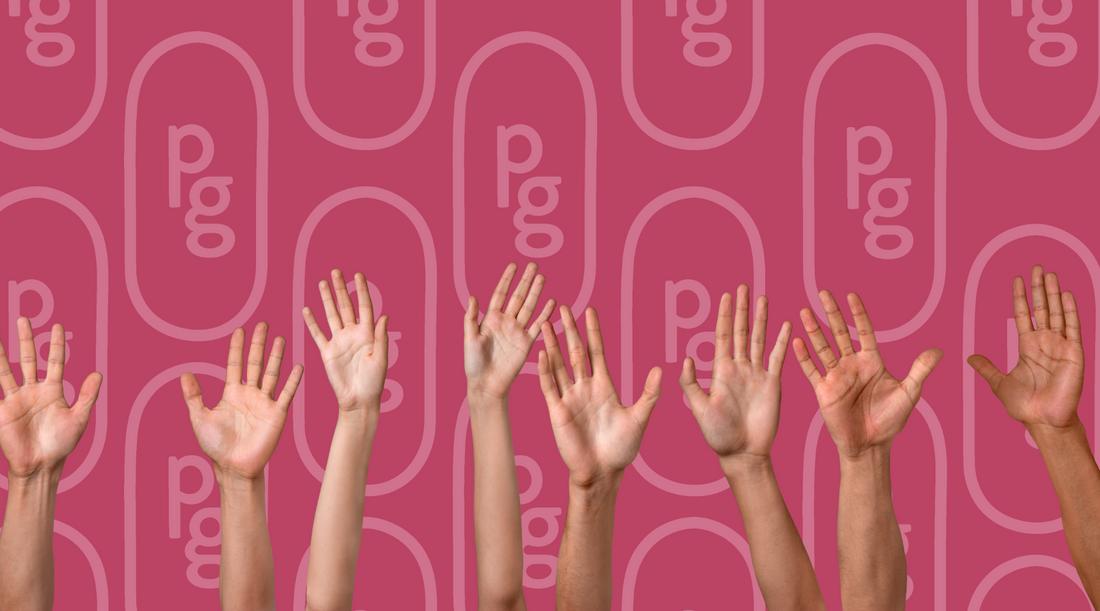 Many hands in a row 