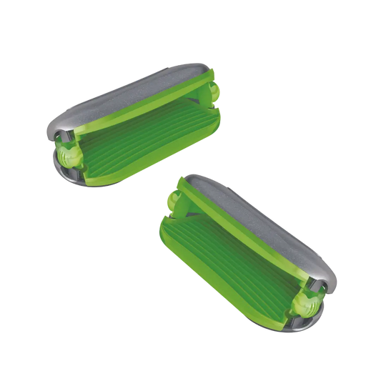 PebbleGrip in Green. Gray outer casing, with green silicone inner. 